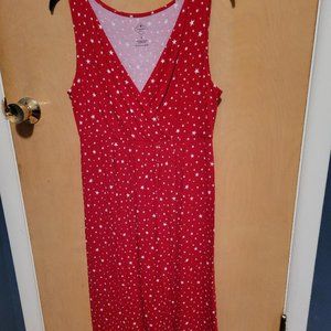 St.Johns Bay Red & White Stars V Neck, Size- Medium